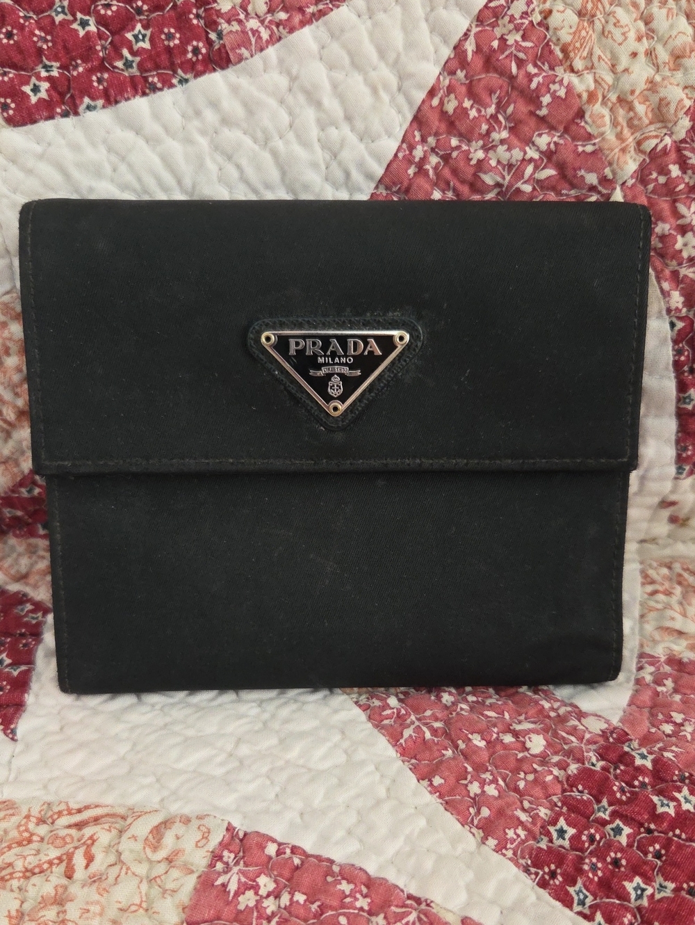 Prada Black Nylon Walley Trifold
